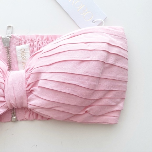 RONNY KOBO Revolve Mayan Pink Bow Pleated Bandeau Top NWT - Picture 6 of 11